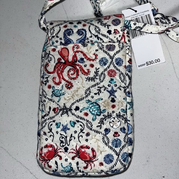 NWT Vera Bradley Carson Cellphone Crossbody In Sea Life - Picture 3 of 6